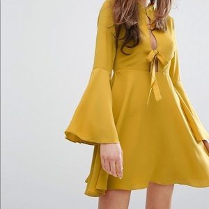 SOLD Asos Mustard Yellow Fit and Flare Dress